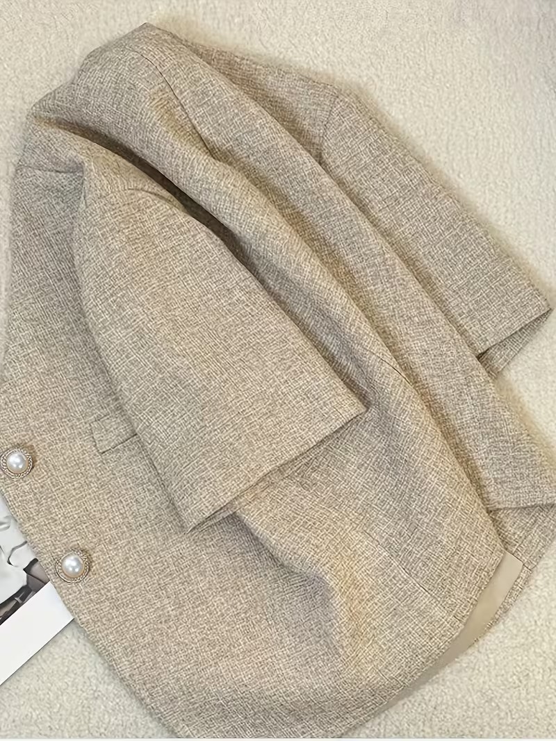 骨格ウェーブ ノーカラーパールボタンジャケット＆パンツ セットアップ