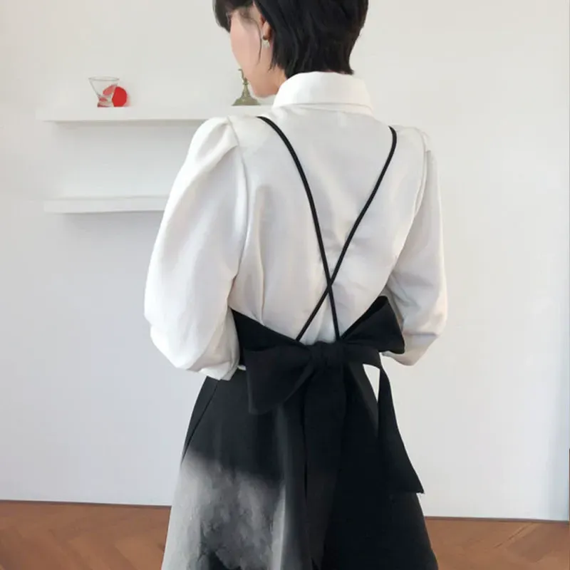 骨格ウェーブ【2点セット】華奢見えパールブラウス＆美くびれキャミワンピ