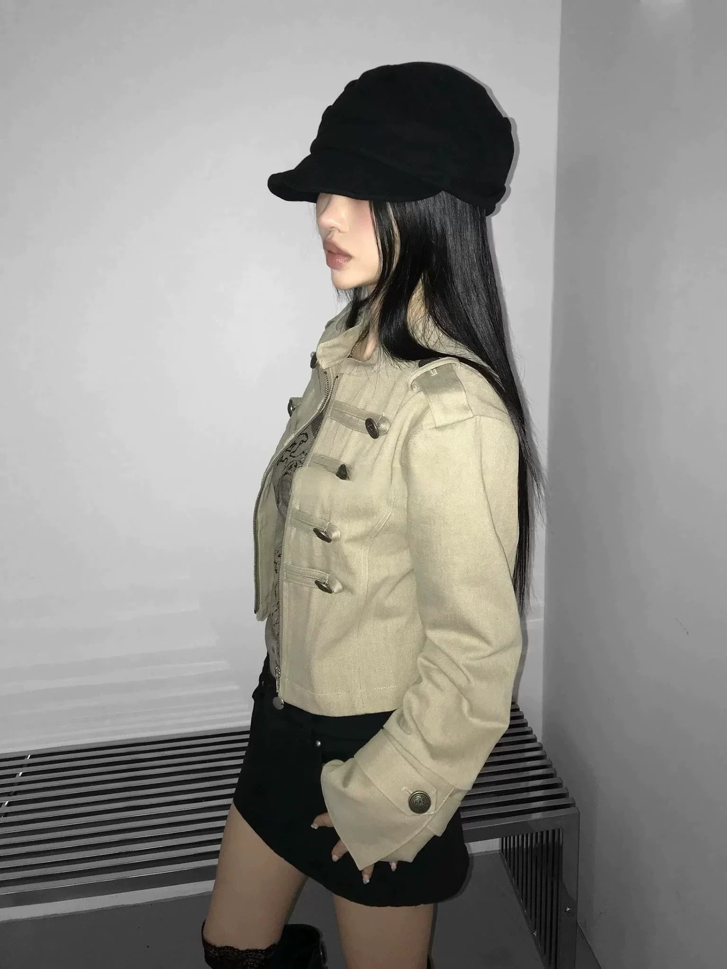 骨格ウェーブ  大人可愛いフレンチシック ナポレオン風ショートジャケット