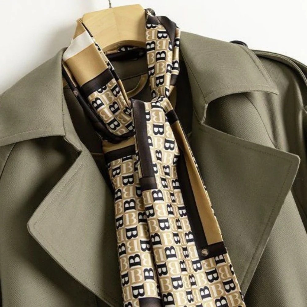 骨格ウェーブ ウエストマーク ハーフ丈トレンチコート