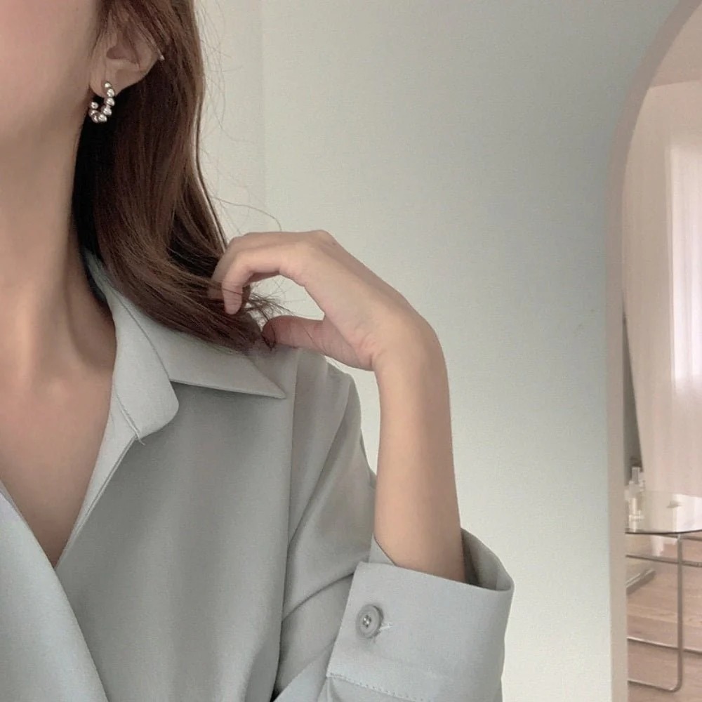 骨格ウェーブ 上半身すっきり ペプラムカシュクールシャツ