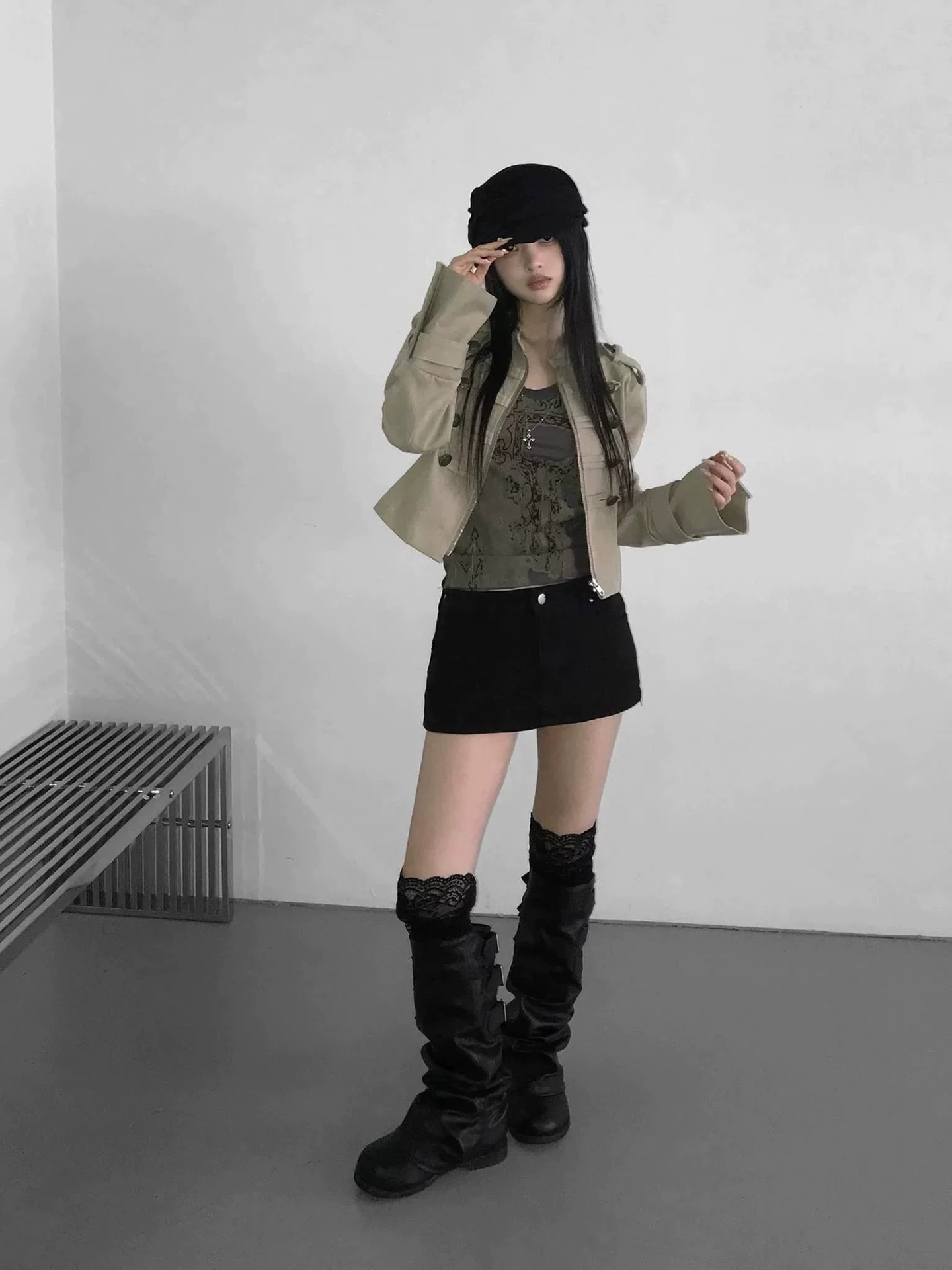 骨格ウェーブ  大人可愛いフレンチシック ナポレオン風ショートジャケット