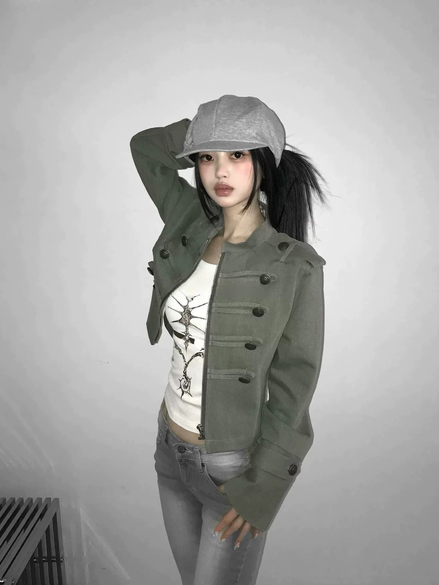 骨格ウェーブ  大人可愛いフレンチシック ナポレオン風ショートジャケット
