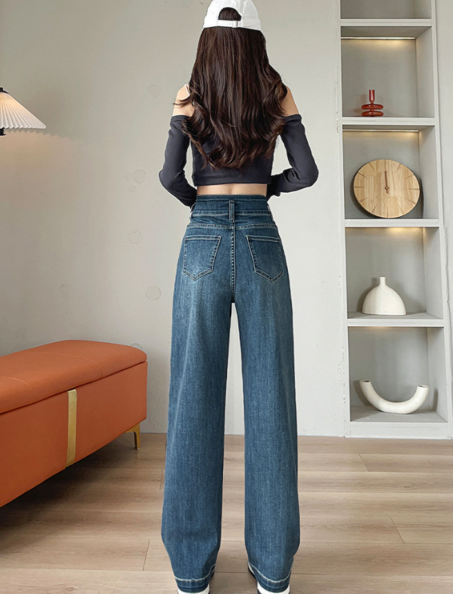 骨格ウェーブ くびれ強調＆脚長メイク ハイウエストストレッチワイドデニム