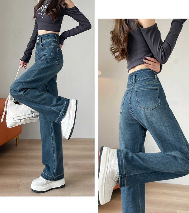 骨格ウェーブ くびれ強調＆脚長メイク ハイウエストストレッチワイドデニム