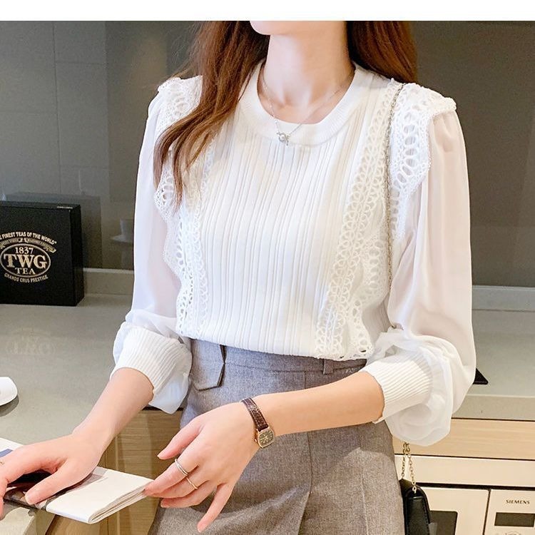 骨格ウェーブ シアー袖 ドッキングニットトップス