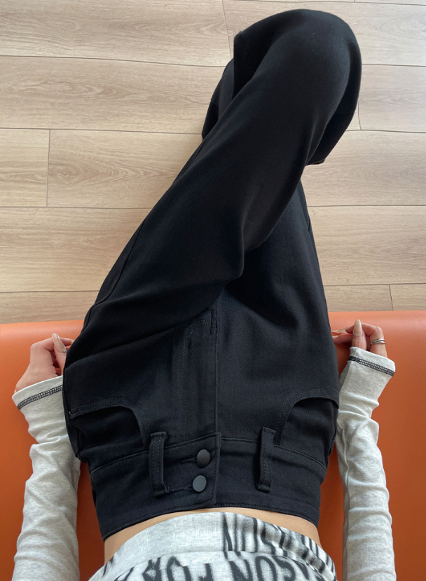 骨格ウェーブ くびれ強調＆脚長メイク ハイウエストストレッチワイドデニム