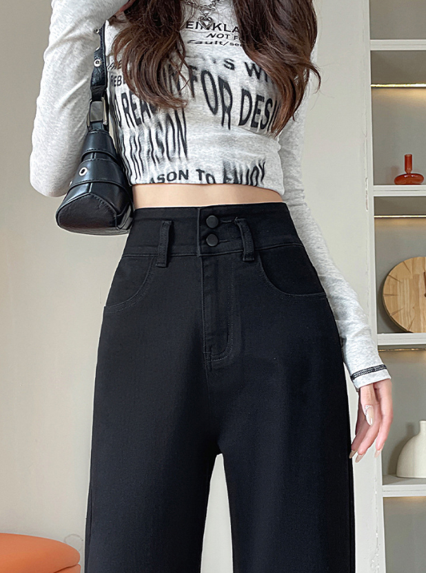 骨格ウェーブ くびれ強調＆脚長メイク ハイウエストストレッチワイドデニム