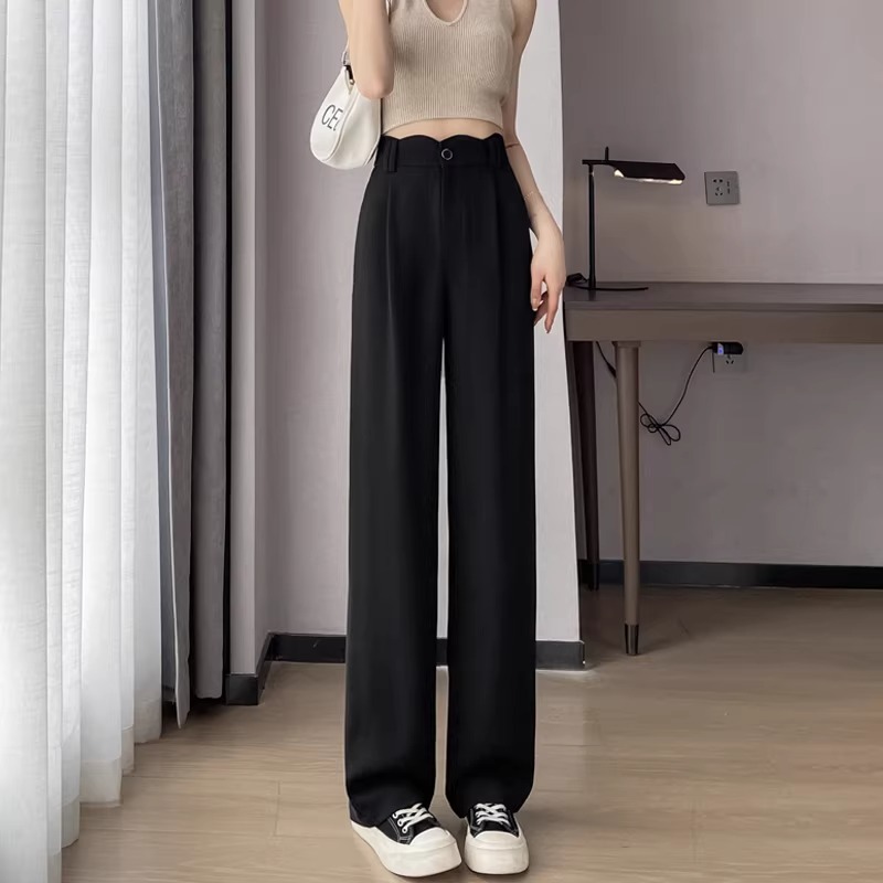 骨格ウェーブ 曲線美 スカラップハイウエスト とろみワイドパンツ