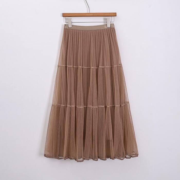 骨格ウェーブ フレアチュールスカート