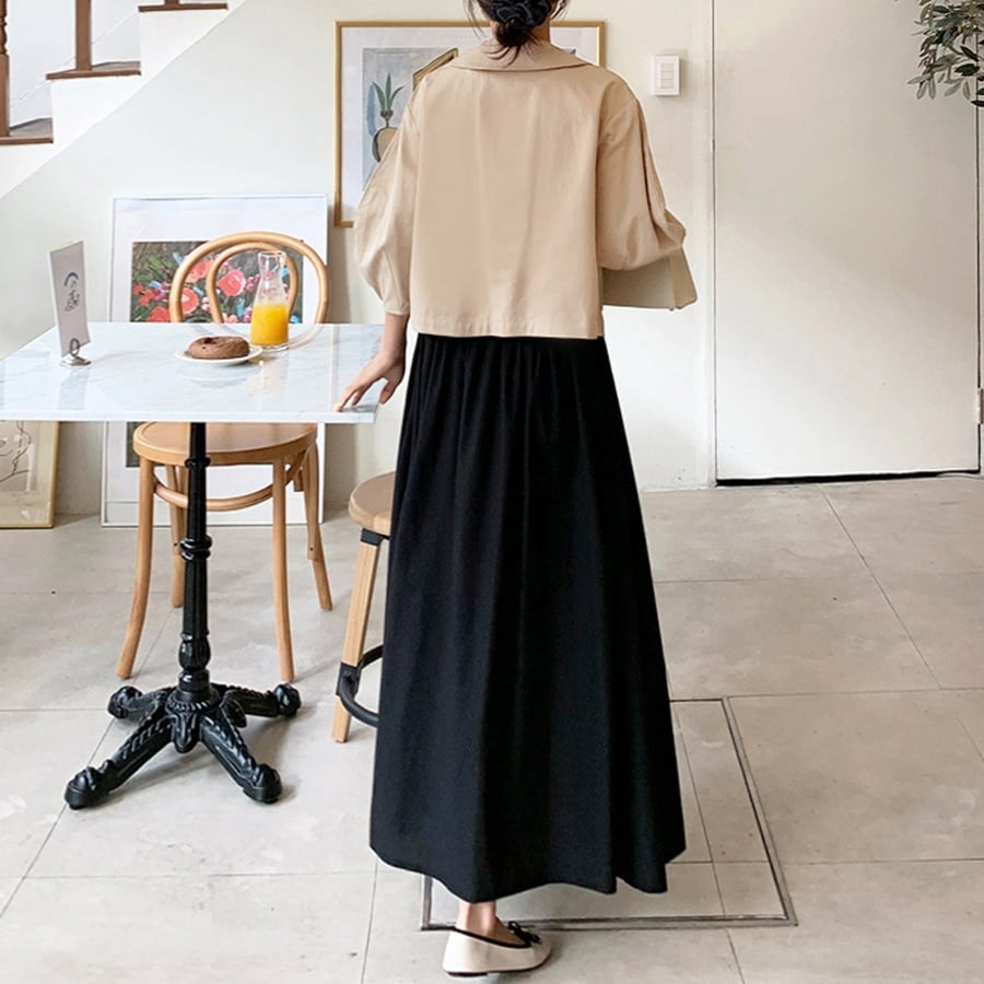 骨格ウェーブ 美シルエット 襟付き ライトアウター