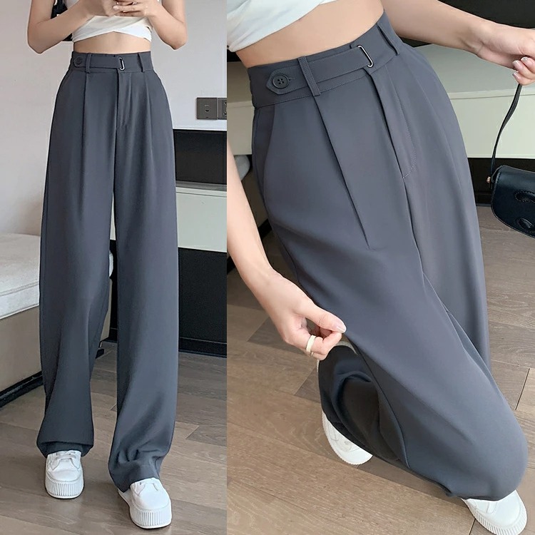 骨格ウェーブ 美くびれ強調 とろみハイウエスト ベルテッドスラックス