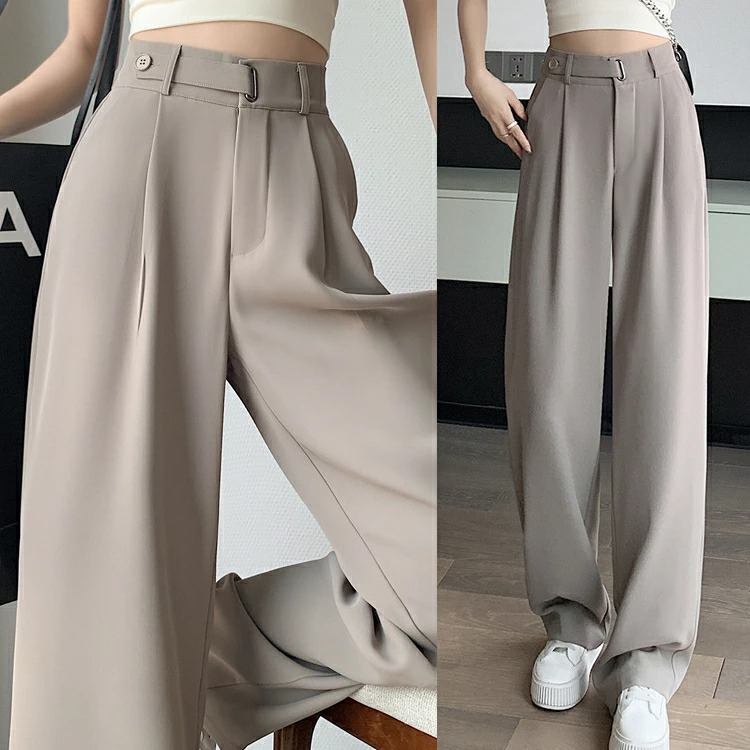 骨格ウェーブ 美くびれ強調 とろみハイウエスト ベルテッドスラックス