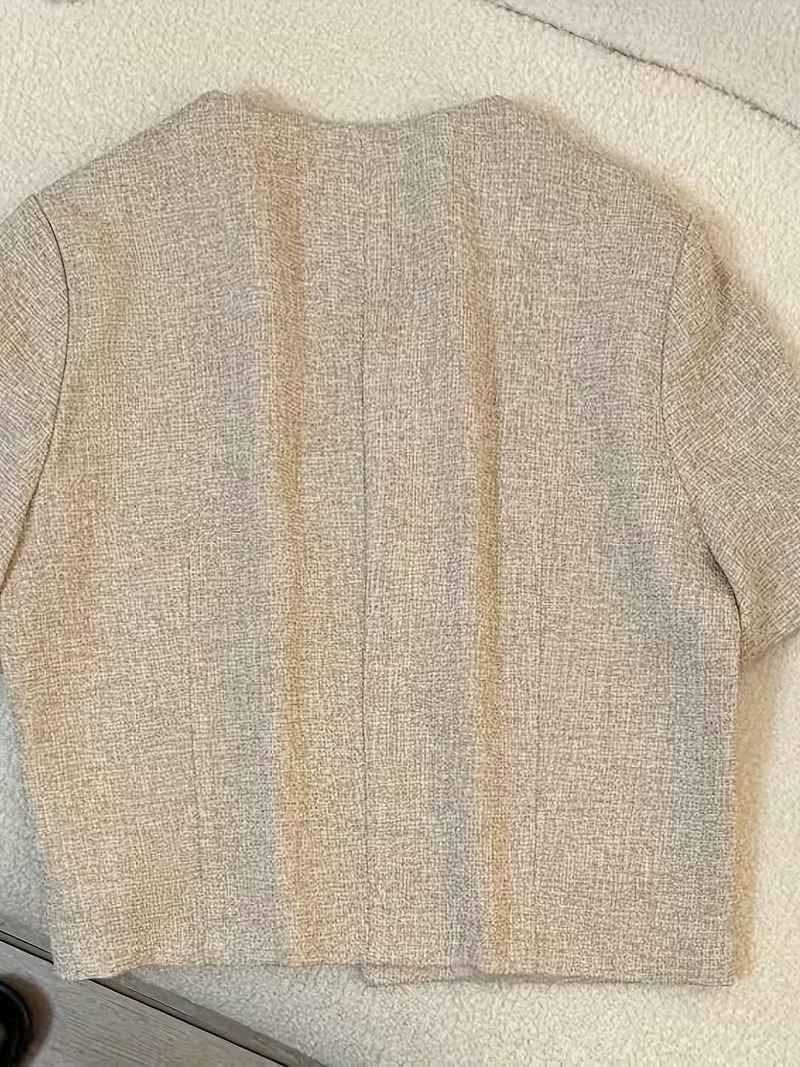 骨格ウェーブ ノーカラーパールボタンジャケット＆パンツ セットアップ