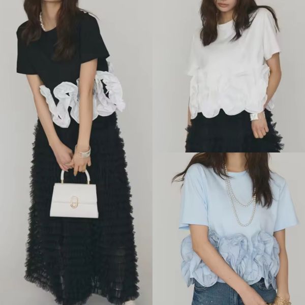 骨格ウェーブ ホイップレース ペプラム 半袖Tシャツ