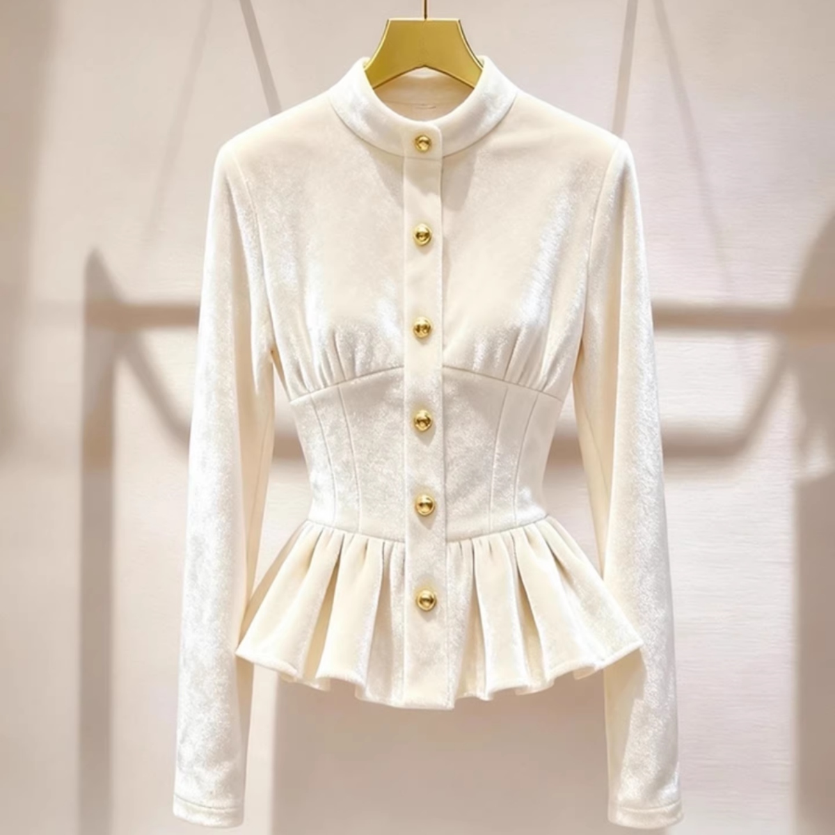 骨格ウェーブ 着るだけでくびれメイク クラシカルペプラムトップス