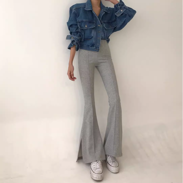 骨格ウェーブ 韓国シック 万能デニムジャケット ウォッシュブルー ショート丈 ゆったり